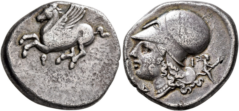 CORINTHIA. Corinth. Circa 375-300 BC. Stater (Silver, 23 mm, 8.38 g, 1 h). Ϙ Peg...