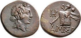 PONTOS. Amisos. Time of Mithradates VI Eupator, circa 85-65 BC. AE (Orichalcum, 23 mm, 8.27 g, 12 h). Head of Dionysos to right, wearing wreath of ivy...