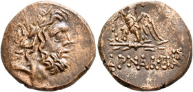 PONTOS. Pharnakeia. Circa 95-70 BC. AE (Orichalcum, 21 mm, 7.61 g, 12 h). Laureate head of Zeus to right. Rev. ΦΑΡΝΑΚΕΙAΣ Eagle standing left with ope...