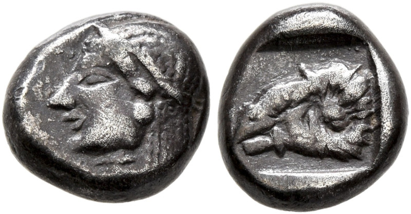 TROAS. Kebren. 5th century BC. Diobol (Silver, 9 mm, 1.20 g, 3 h). Archaic head ...