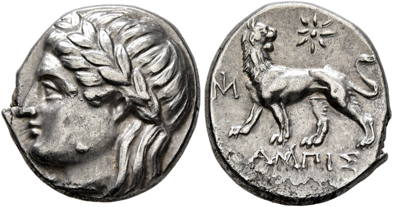 IONIA. Miletos. Circa 350-325 BC. Drachm (Silver, 15 mm, 3.55 g, 12 h), Lampis, ...