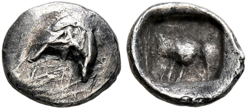 WESTERN ASIA MINOR, Uncertain. 5th century BC. Tetartemorion (Silver, 6 mm, 0.16...