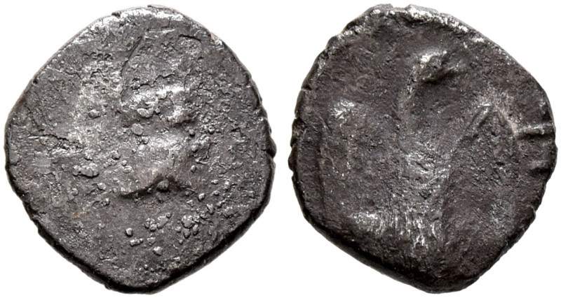 JUDAEA, Achaemenid Province (Yehud). Circa 375-332 BCE. Half Gerah (Silver, 8 mm...