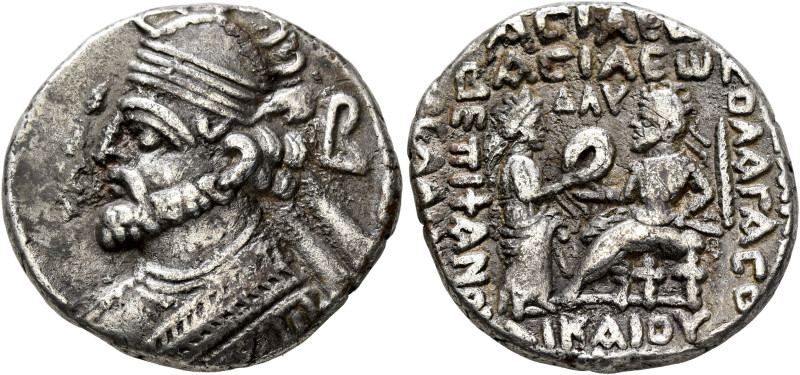 KINGS OF PARTHIA. Vologases III, circa 105-147. Tetradrachm (Billon, 28 mm, 13.9...