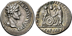 Augustus, 27 BC-AD 14. Denarius (Silver, 19 mm, 3.75 g, 3 h), Lugdunum, 2 BC-AD 4. CAESAR AVGVSTVS [DIVI F PATER PA]TRIAE Laureate head of Augustus to...