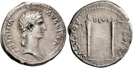 Antonia Minor, Augusta, 37 and 41. Denarius (Silver, 20 mm, 3.56 g, 3 h), Rome, struck under Claudius, 41-42. ANTONIA AVGVSTA Draped bust of Antonia t...