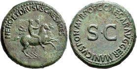 Nero & Drusus Caesar, died 31 and 33, respectively. Dupondius (Orichalcum, 29 mm, 15.71 g, 6 h), Rome, struck under Gaius (Caligula), 37-38. NERO•ET•D...