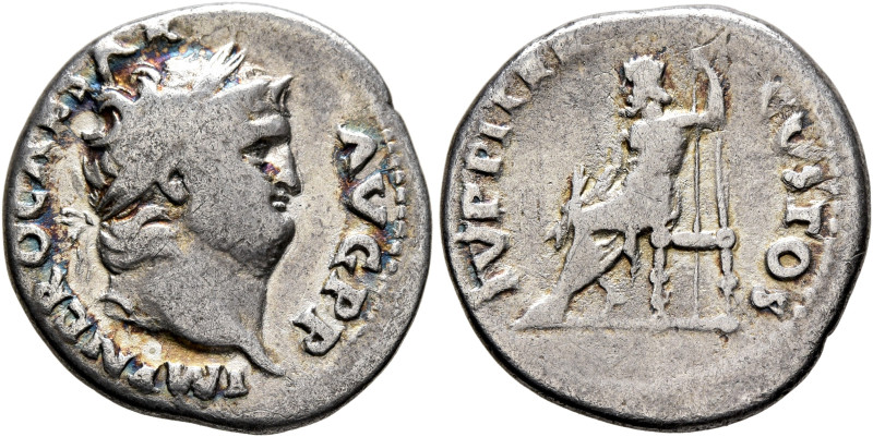 Nero, 54-68. Denarius (Silver, 19 mm, 2.94 g, 6 h), Rome, 67-68. IMP NERO CAESAR...