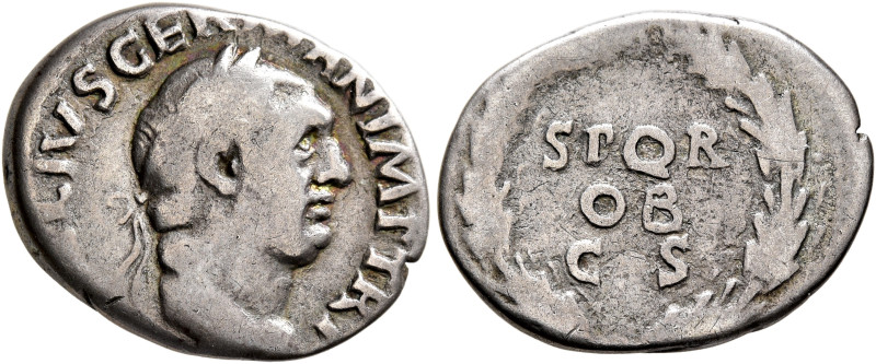 Vitellius, 69. Denarius (Silver, 20 mm, 3.10 g, 6 h), Rome, circa late April–20 ...