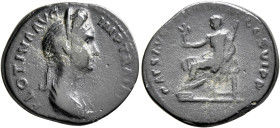 Plotina, Augusta, 105-123. Denarius (Bronze, 19 mm, 2.79 g, 7 h), a contemporary cast imitation from an irregular mint, after 112. PLOTINA AVG IMP TRA...