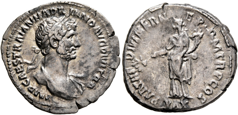 Hadrian, 117-138. Denarius (Silver, 20 mm, 3.16 g, 7 h), Rome, 117. IMP CAES TRA...