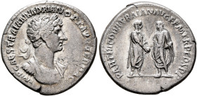 Hadrian, 117-138. Denarius (Silver, 18 mm, 3.29 g, 7 h), Rome, 117. IMP CAES TRAIAN HADRIAN OPT AVG GER DAC Laureate, draped and cuirassed bust of Had...