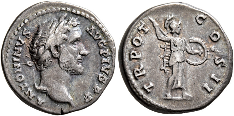 Antoninus Pius, 138-161. Denarius (Silver, 18 mm, 3.37 g, 6 h), Rome, 139. ANTON...