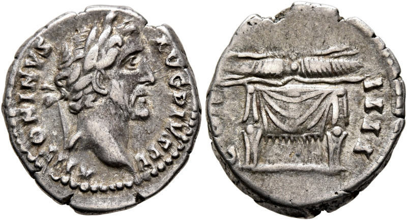 Antoninus Pius, 138-161. Denarius (Silver, 18 mm, 3.28 g, 6 h), Rome, 145-147. A...