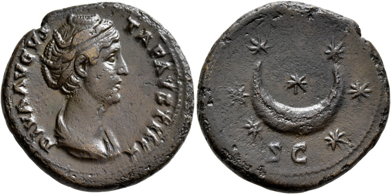 Diva Faustina Senior, died 140/1. As (Copper, 28 mm, 12.00 g, 12 h), Rome, circa...