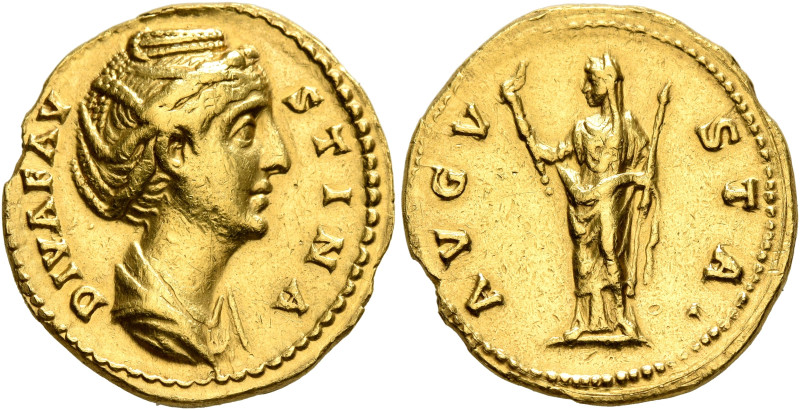 Diva Faustina Senior, died 140/1. Aureus (Gold, 20 mm, 6.85 g, 7 h), Rome, struc...