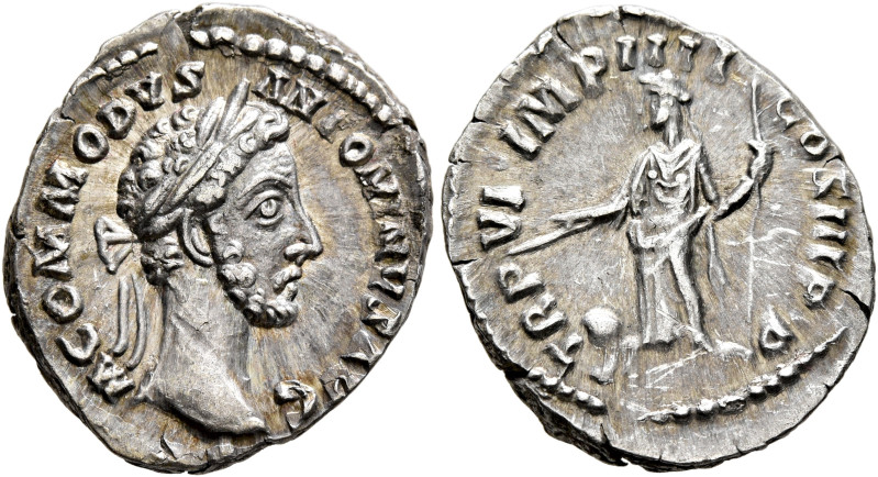 Commodus, 177-192. Denarius (Silver, 20 mm, 3.06 g, 6 h), Rome, 181. M COMMODVS ...