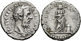 Pescennius Niger, 193-194. Denarius (Silver, 18 mm, 2.73 g, 12 h), Caesarea in Cappadocia. IMP CAES C PESC NIGER IVST AVG Laureate head of Pescennius ...