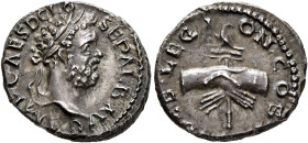 Clodius Albinus, 195-197. Denarius (Silver, 18 mm, 3.60 g, 12 h), Lugdunum, 196-197. IMP CAES D CLO SEP ALB AVG Laureate head of Clodius Albinus to ri...
