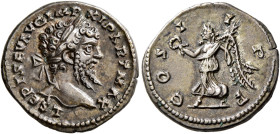 Septimius Severus, 193-211. Denarius (Silver, 19 mm, 3.46 g, 6 h), Laodicea ad Mare, 198-202. L SEPT SEV AVG IMP XI PART MAX Laureate head of Septimiu...