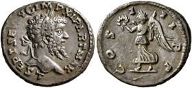 Septimius Severus, 193-211. Denarius (Silver, 19 mm, 3.47 g, 12 h), Laodicea, 198-202. L SEPT SE[V A]VG IMP XI PART MAX Laureate head of Septimius Sev...