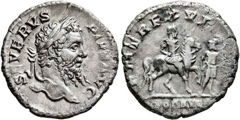 Septimius Severus, 193-211. Denarius (Silver, 19 mm, 2.67 g, 11 h), Rome, 208. S...