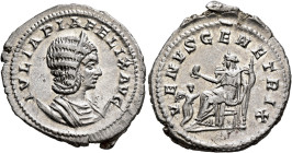 Julia Domna, Augusta, 193-217. Antoninianus (Silver, 25 mm, 4.90 g, 6 h), Rome, 215-217. IVLIA PIA FELIX AVG Diademed and draped bust of Julia Domna s...