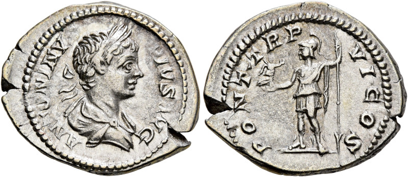 Caracalla, 198-217. Denarius (Silver, 21 mm, 3.42 g, 12 h), Rome, 203. ANTONINVS...