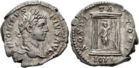 Caracalla, 198-217. Denarius (Silver, 19 mm, 3.33 g, 1 h), Rome, 206-207. ANTONINVS PIVS AVG Laureate head of Caracalla to right. Rev. IOVI / SOSPITAT...