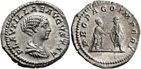 Plautilla, Augusta, 202-205. Denarius (Silver, 18 mm, 3.33 g, 6 h), Rome, 202. PLAVTILLAE AVGVSTAE Draped bust of Plautilla to right. Rev. PROPAGO IMP...