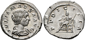 Julia Maesa, Augusta, 218-224/5. Denarius (Silver, 20 mm, 3.13 g, 7 h), Rome, 221-222. IVLIA MAESA AVG Draped bust of Julia Maesa to right. Rev. PVDIC...