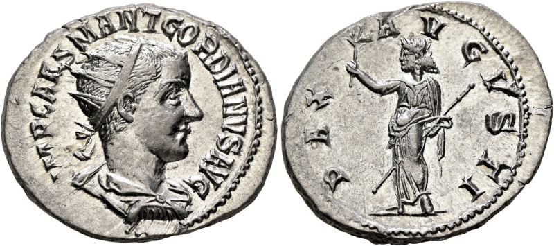 Gordian III, 238-244. Antoninianus (Silver, 23 mm, 4.62 g, 7 h), Antiochia, 239-...