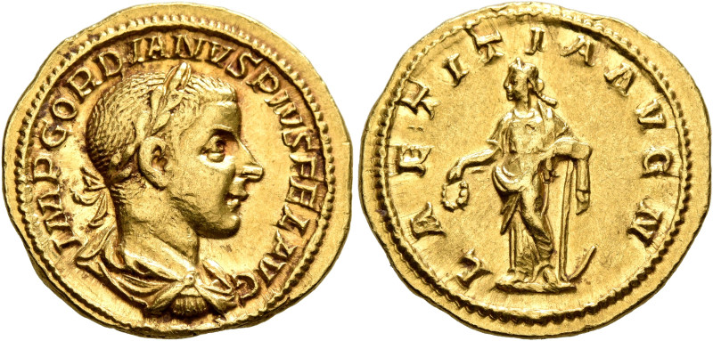 Gordian III, 238-244. Aureus (Gold, 20 mm, 5.00 g, 6 h), Rome, 241-243. IMP GORD...
