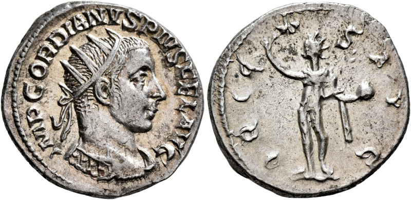 Gordian III, 238-244. Antoninianus (Silver, 22 mm, 4.70 g, 11 h), Antiochia, 242...