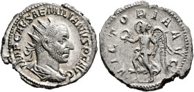 Aemilian, 253. Antoninianus (Silver, 20 mm, 3.55 g, 12 h), Rome. IMP CAES AEMILIANVS P F AVG Radiate, draped and cuirassed bust of Aemilian to right, ...