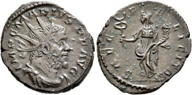 Marius, Romano-Gallic usurper, 269. Antoninianus (Bronze, 20 mm, 3.35 g, 6 h), Treveri, spring 269. IMP C MARIVS P F AVG Radiate, draped and cuirassed...