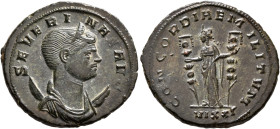 Severina, Augusta, 270-275. Antoninianus (Bronze, 23 mm, 4.16 g, 6 h), Siscia, autumn 274-spring 275. SEVERINAE AVG Diademed and draped bust of Severi...