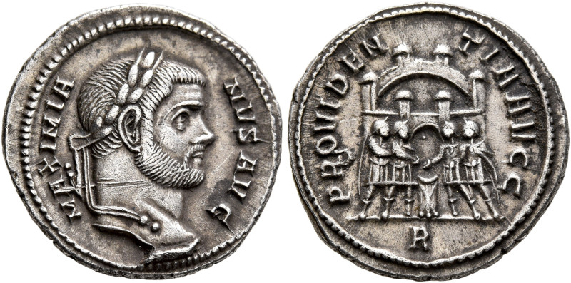 Maximianus, first reign, 286-305. Argenteus (Silver, 19 mm, 3.28 g, 12 h), Rome,...