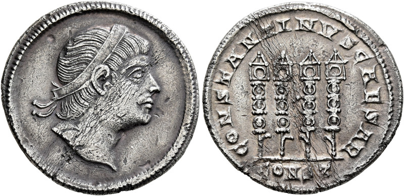 Constantine II, as Caesar, 316-337. Miliarense (Silver, 25 mm, 5.32 g, 6 h), Con...