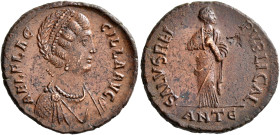 Aelia Flaccilla, Augusta, 379-386/8. Maiorina (Bronze, 23 mm, 5.09 g, 10 h), Antiochia, 383-388. AEL FLAC-CILLA AVG Diademed and draped bust of Aelia ...