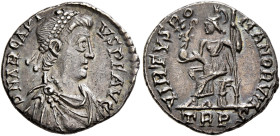 Arcadius, 383-408. Siliqua (Silver, 17 mm, 2.05 g, 6 h), Treveri, 392-395. D N ARCADI-VS P F AVG Pearl-diademed, draped and cuirassed bust of Arcadius...