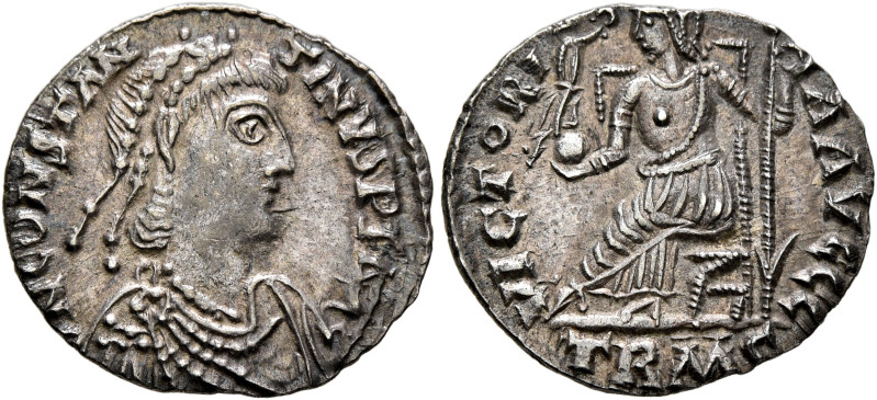Constantine III, 407-411. Siliqua (Silver, 16 mm, 1.28 g, 6 h), Treveri, 408-411...