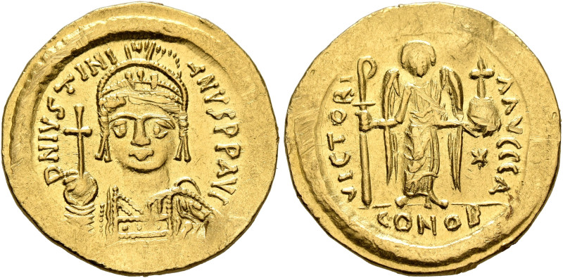 Justinian I, 527-565. Solidus (Gold, 20 mm, 4.48 g, 6 h), Constantinopolis, 545-...