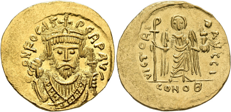 Phocas, 602-610. Solidus (Gold, 20 mm, 4.48 g, 6 h), Constantinopolis, circa 603...