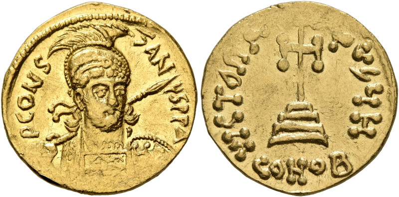 Constantine IV Pogonatus, 668-685. Solidus (Gold, 19 mm, 4.33 g, 6 h), Constanti...