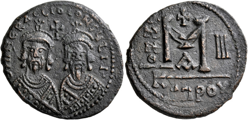 Revolt of the Heraclii, 608-610. Follis (Bronze, 30 mm, 10.85 g, 6 h), Cyprus, R...