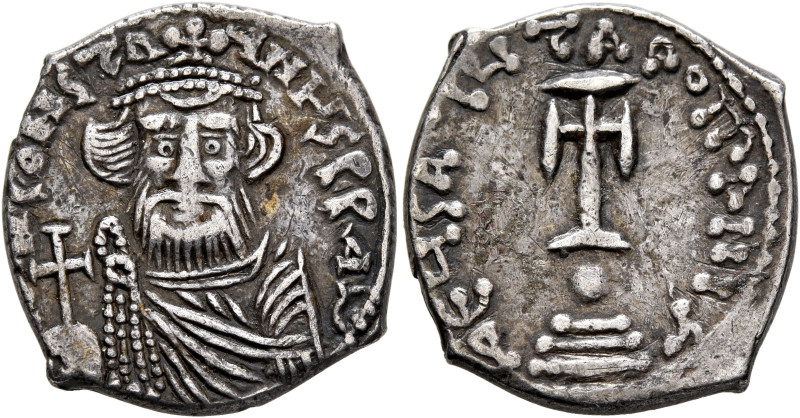 Constans II, 641-668. Hexagram (Silver, 22 mm, 5.42 g, 6 h), Constantinopolis, 6...