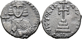 Anastasius II Artemius, 713-715. Hexagram (Silver, 18 mm, 2.88 g, 6 h), Constantinopolis, 713 (?). [D N ARTЄMIЧS A]NASTASIЧS MЧL Crowned and diademed ...