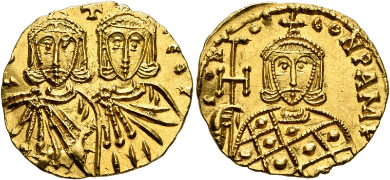 Constantine V Copronymus, with Leo IV, 741-775. Solidus (Gold, 21 mm, 3.93 g, 6 ...