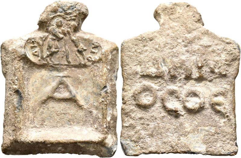 WESTERN ASIA MINOR. Uncertain, 2nd-3rd centuries. Weight of 1 Ounkia (Lead, 41x3...